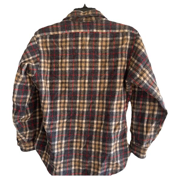 Pendleton Plaid Wool Shirt Mens Small 100% Virgin Wool Vintage - Picture 3 of 3